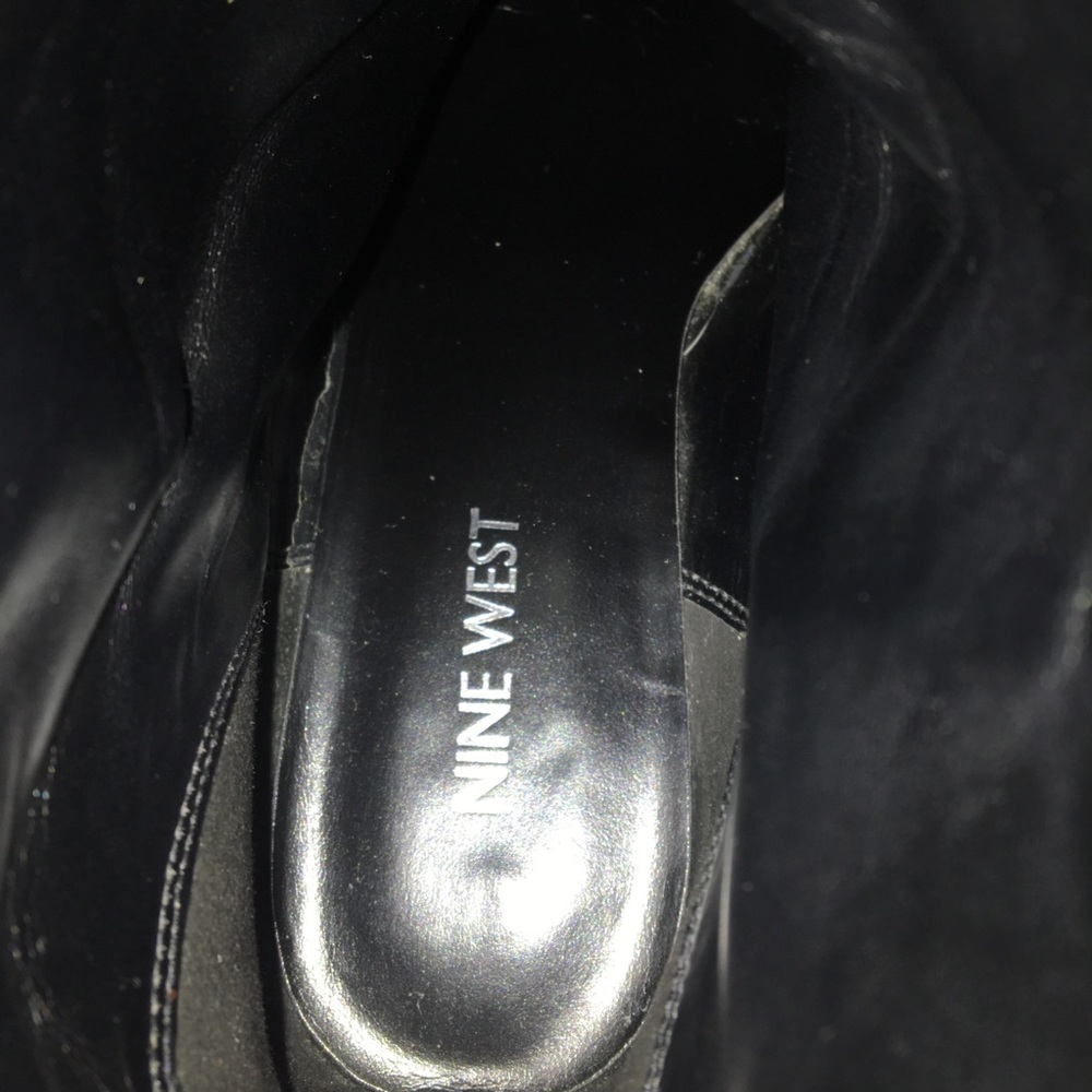 8M BLACK LEATHER BACK ZIPPER BOOTS - Picture 6 of 8